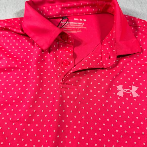 Women's Under Armour Golf Performance Polo Pink size Medium Loose fit - Picture 7 of 13